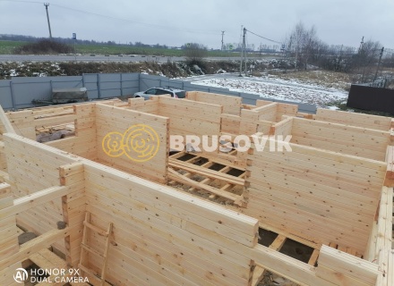 Дом 8х12 м из профилированного бруса 145х145 мм по индивидуальному проекту в д. Измайлово, Дмитровский городской округ, Московская область