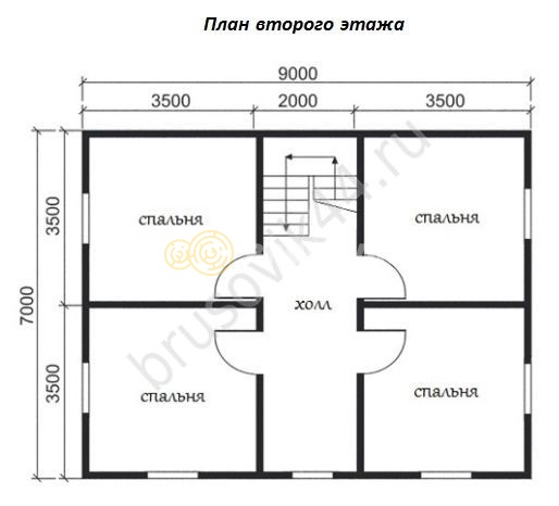 Проект №63 дома из бруса 9х10