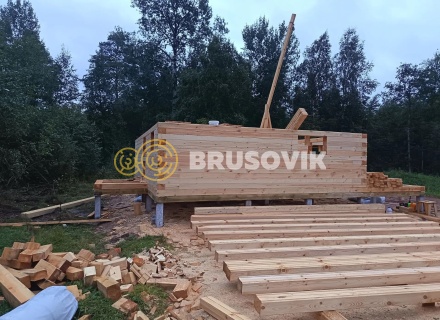 Дом 7,5х10,5м по проекту № 2 из профилированного бруса 145х195мм д. Щекино, Вытегорский район, Вологодская область