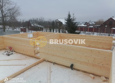 Дом 12х12м из профилированного бруса 145х195мм по индивидуальному проекту в р.п. им. Цюрупы, г.о. Воскресенск, Московская область