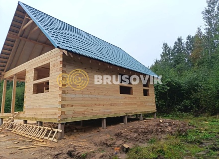 Дом 7,5х10,5м по проекту № 2 из профилированного бруса 145х195мм д. Щекино, Вытегорский район, Вологодская область