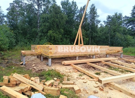 Дом 7,5х10,5м по проекту № 2 из профилированного бруса 145х195мм д. Щекино, Вытегорский район, Вологодская область