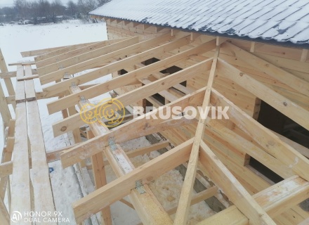 Дом 8х12 м из профилированного бруса 145х145 мм по индивидуальному проекту в д. Измайлово, Дмитровский городской округ, Московская область