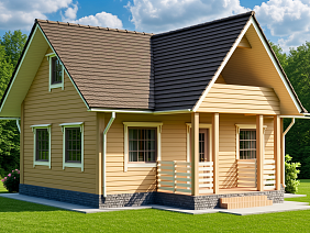 Проект №20 дома из бруса 6х8