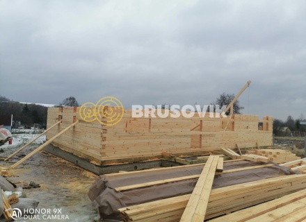 Дом 8х12 м из профилированного бруса 145х145 мм по индивидуальному проекту в д. Измайлово, Дмитровский городской округ, Московская область