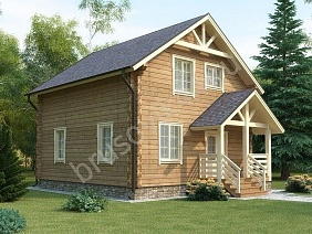 Проект №27 дома из бруса 7,5х8